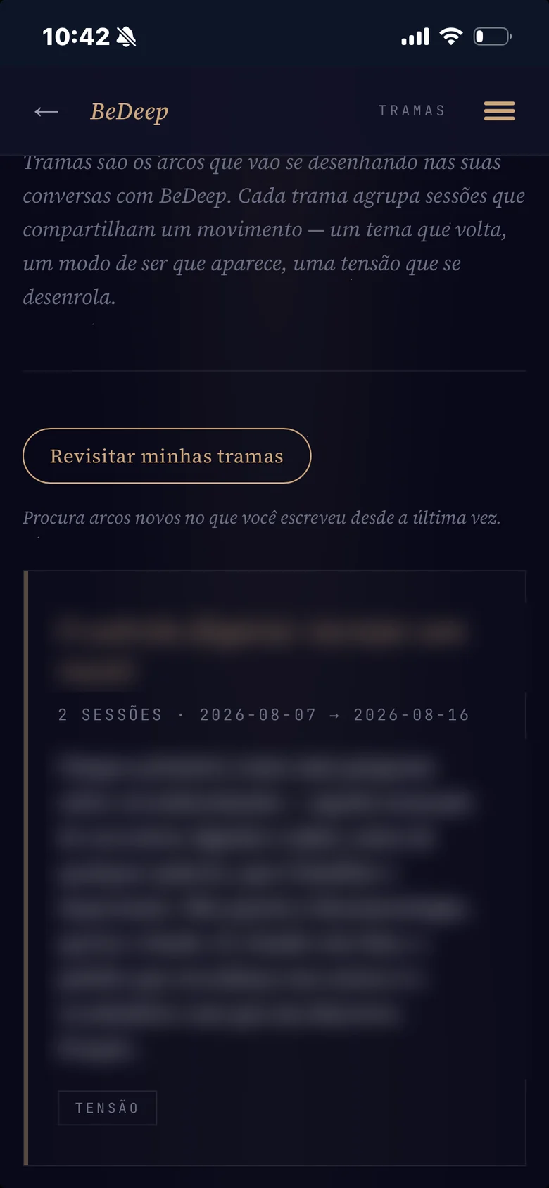 Tramas: a lista e o detalhe de uma trama (a)