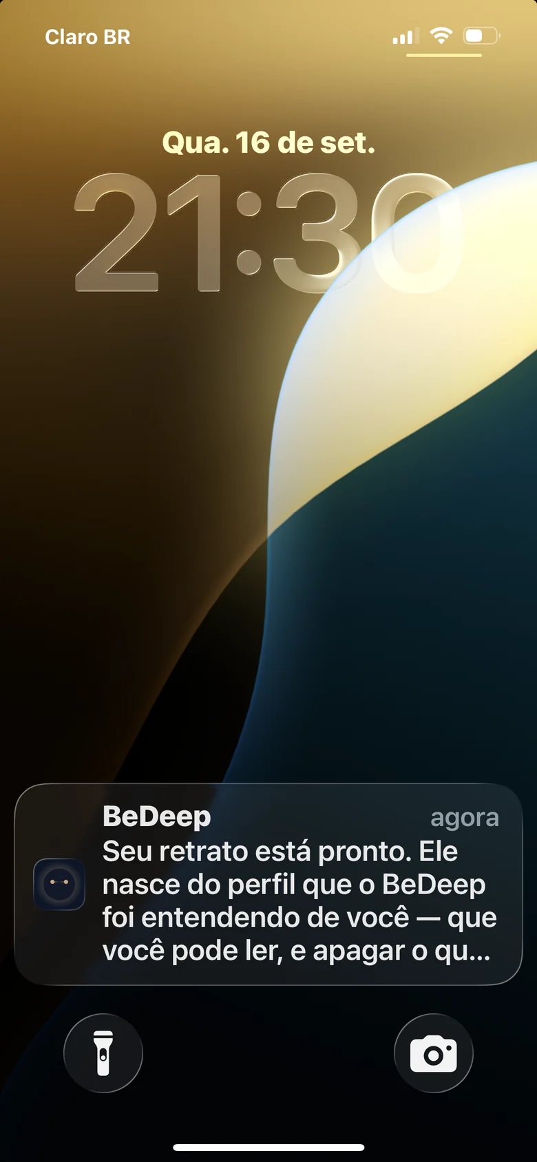O aviso de retrato pronto