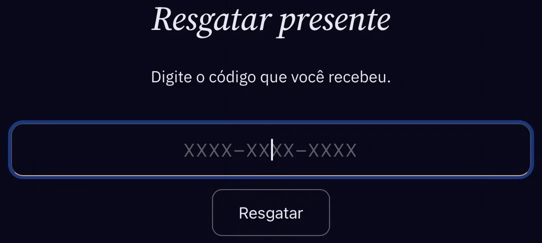 Resgatar um presente (a)