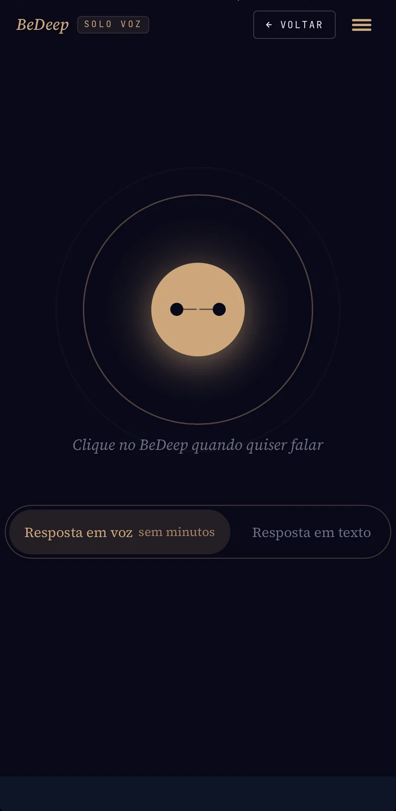 SOLO Voz: resposta em voz ou em texto