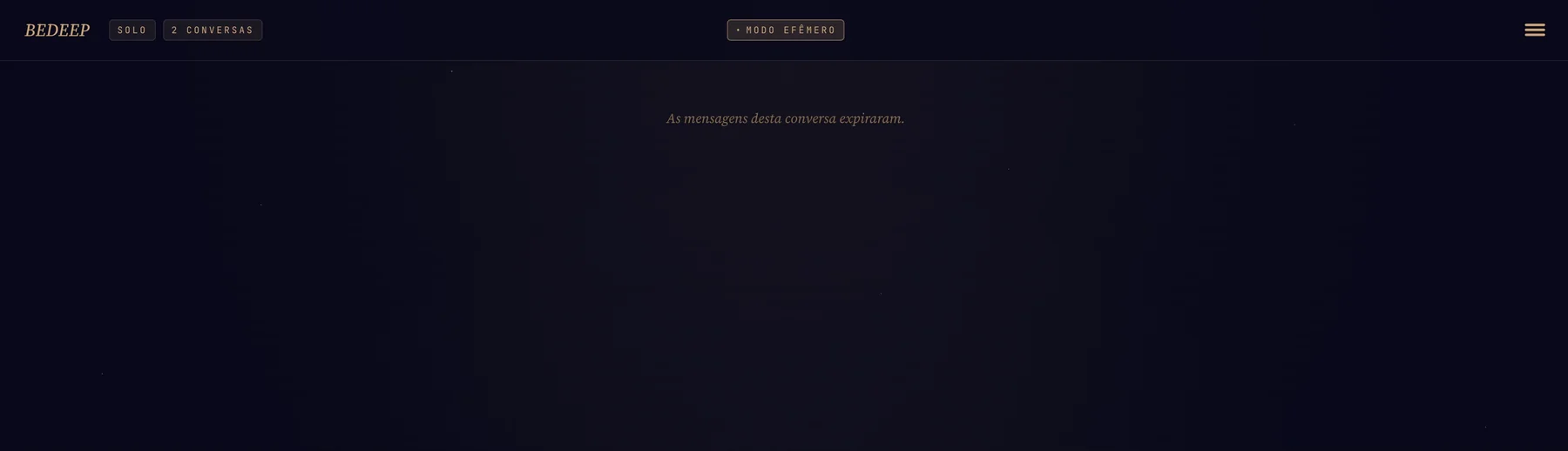 Modo Efêmero: as mensagens desta conversa expiraram